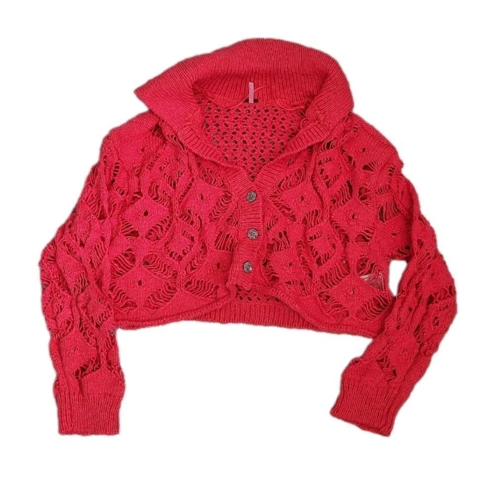 Free people Sedona Cardi in Guava Berry